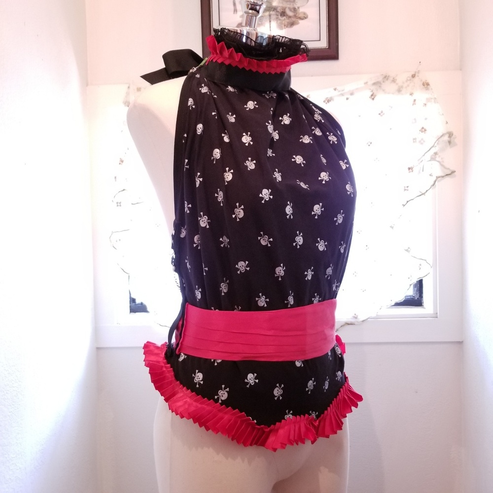 Gyaru Goth Skull And Crossbones Circus Shirt